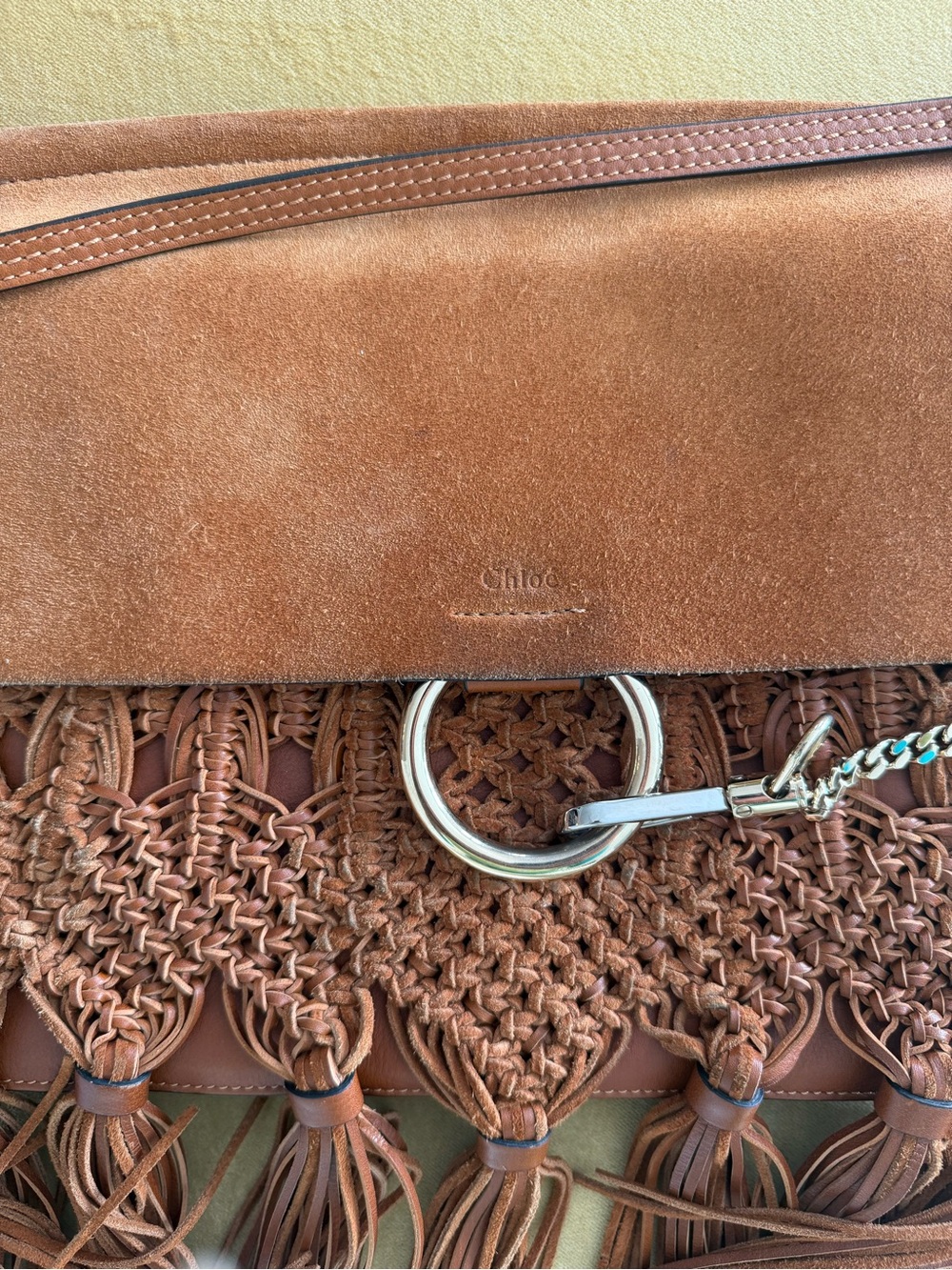 Chloe Medium Braiding & Tassels Faye Shoulder Bag - Picture 3 of 7